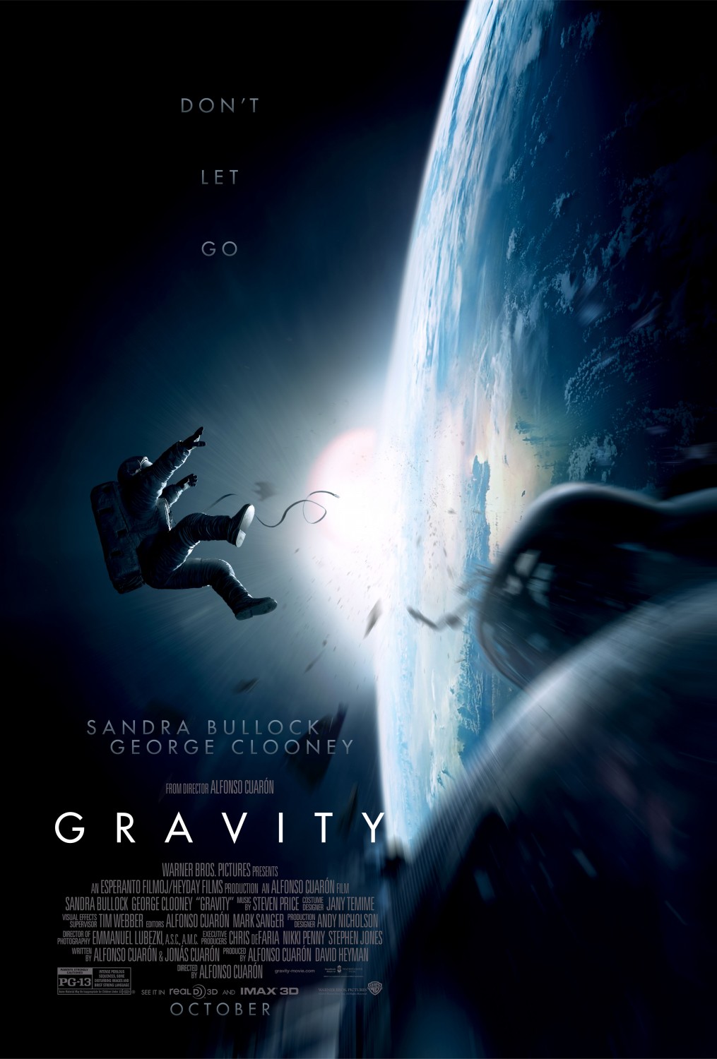 Poster for the 2013 movie about space debris called 'Gravity'
