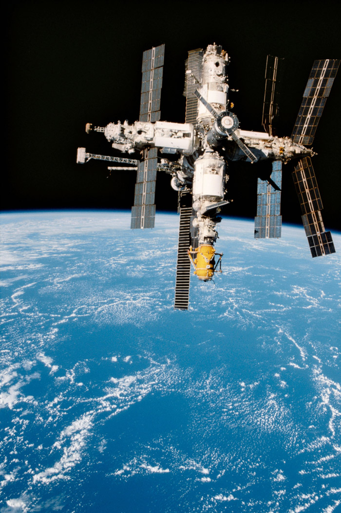 Mir space station above the Earth